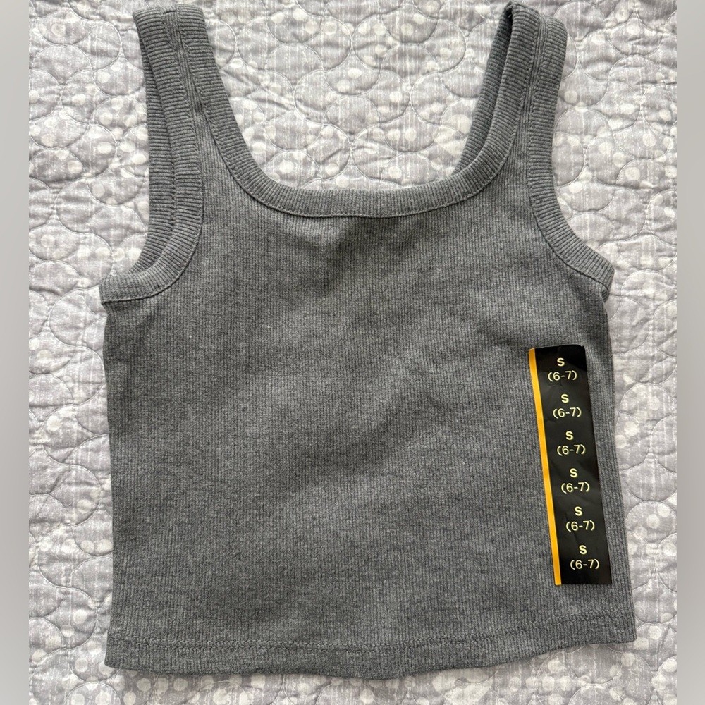 🦄 Girls Gray CropTank Top
